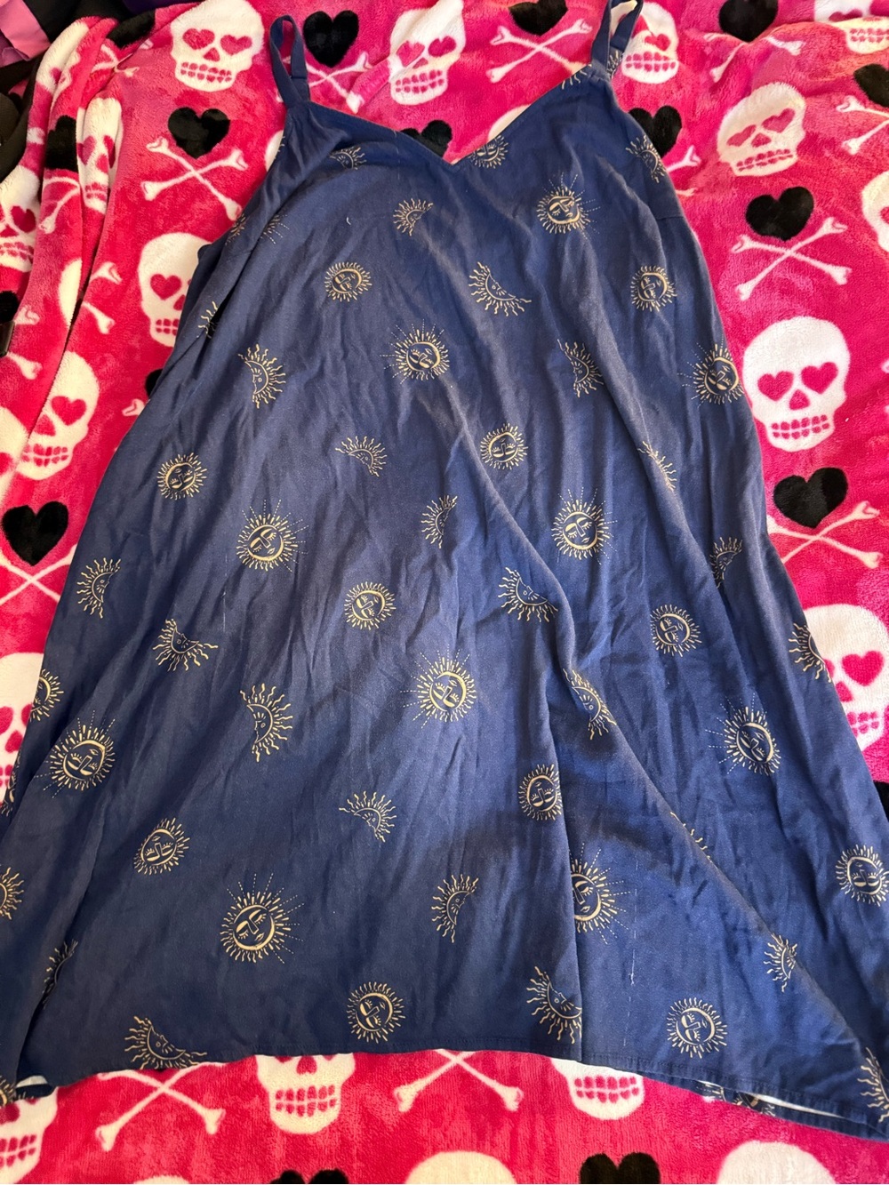 Torrid Navy Sun-Print Mini Slip Dress